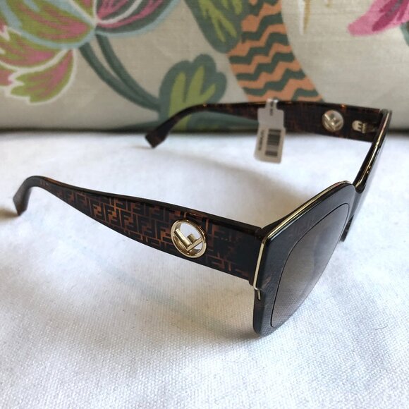 NEW Fendi F is FENDI Havana Cat Eye Square Sunglasses main image 11